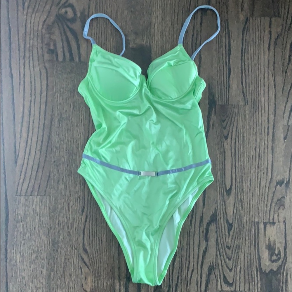 VINTAGE Moschino One Piece Bathing Suit Lime Green